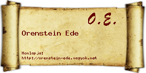 Orenstein Ede névjegykártya